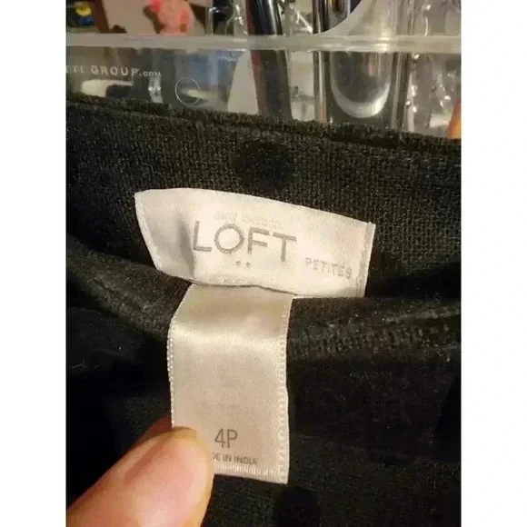 Loft Black Skirt with Velvet Dots - Picture 3 of 3